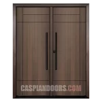 Double Entry Fiberglass Door – Mahogany Modern Solid Door