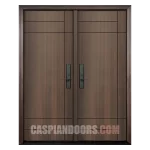 Double Entry Fiberglass Door – Mahogany Modern Solid Door