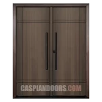Double Entry Fiberglass Door – Mahogany Modern Solid Door
