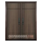 Double Entry Fiberglass Door – Mahogany Modern Solid Door