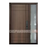 Mahogany Grain - Single Entry Fiberglass door plus one sidelite