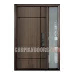 Mahogany Grain - Single Entry Fiberglass door plus one sidelite