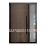 Mahogany Grain - Single Entry Fiberglass door plus one sidelite