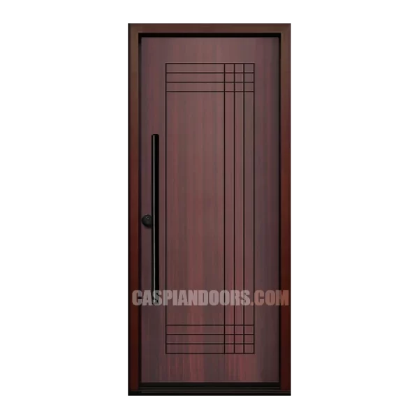 Mahogany Grain Single Entry Fiberglass Door (GR-5)