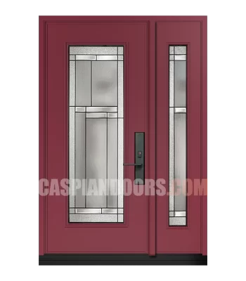Steel single door one sidelte Dark Red
