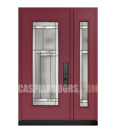 Steel single door one sidelte Dark Red