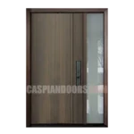Mahogany Modern door with full panel Glass