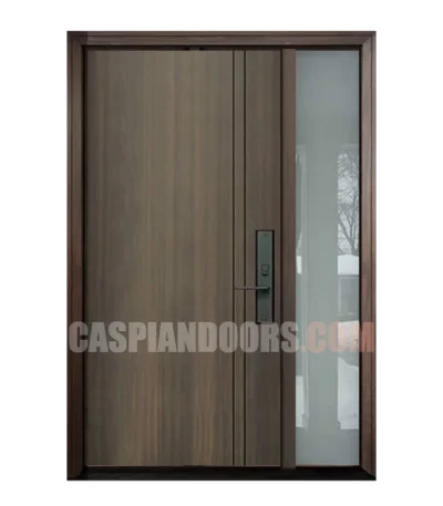 Mahogany Modern door with full panel Glass