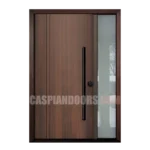 Mahogany Modern door with full panel Glass