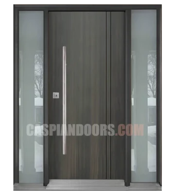 Mahogany Modern door with full panel Glass