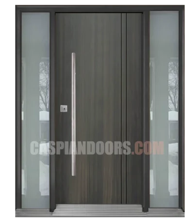 Mahogany Modern door with full panel Glass
