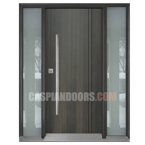 Mahogany Modern door with full panel Glass